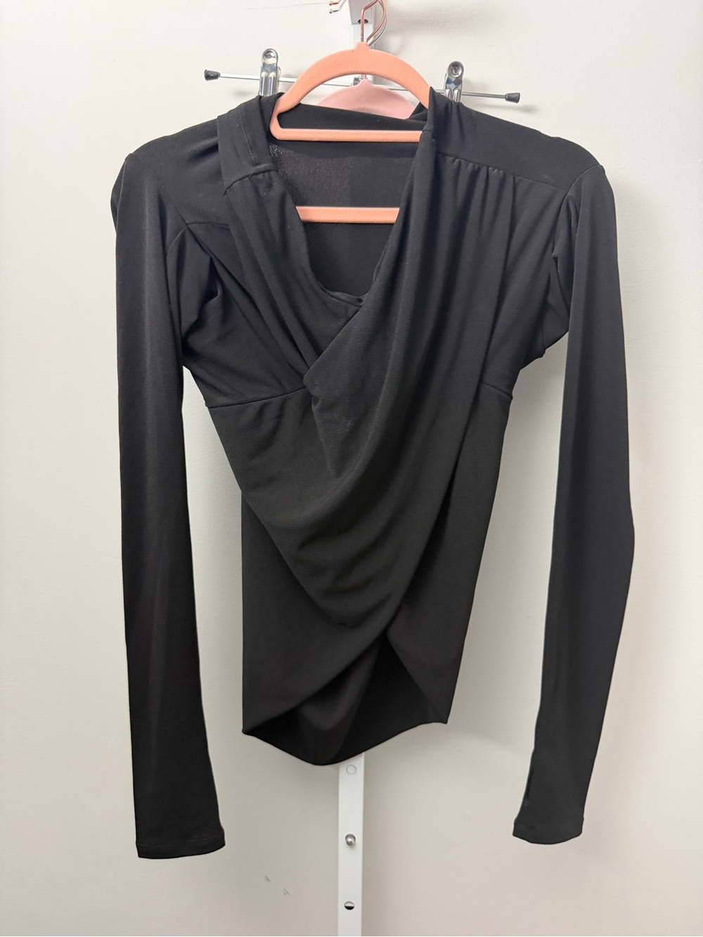 The Andamane Black Draped Long-Sleeve Women’s Top size 40 / small US